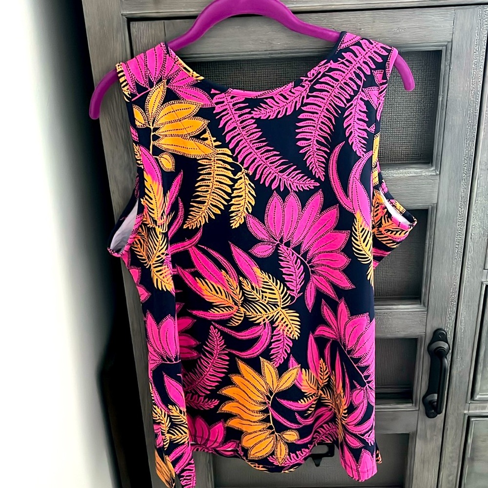 Denim & Co. Beach Jersey Tank Top Size L - Picture 2 of 4